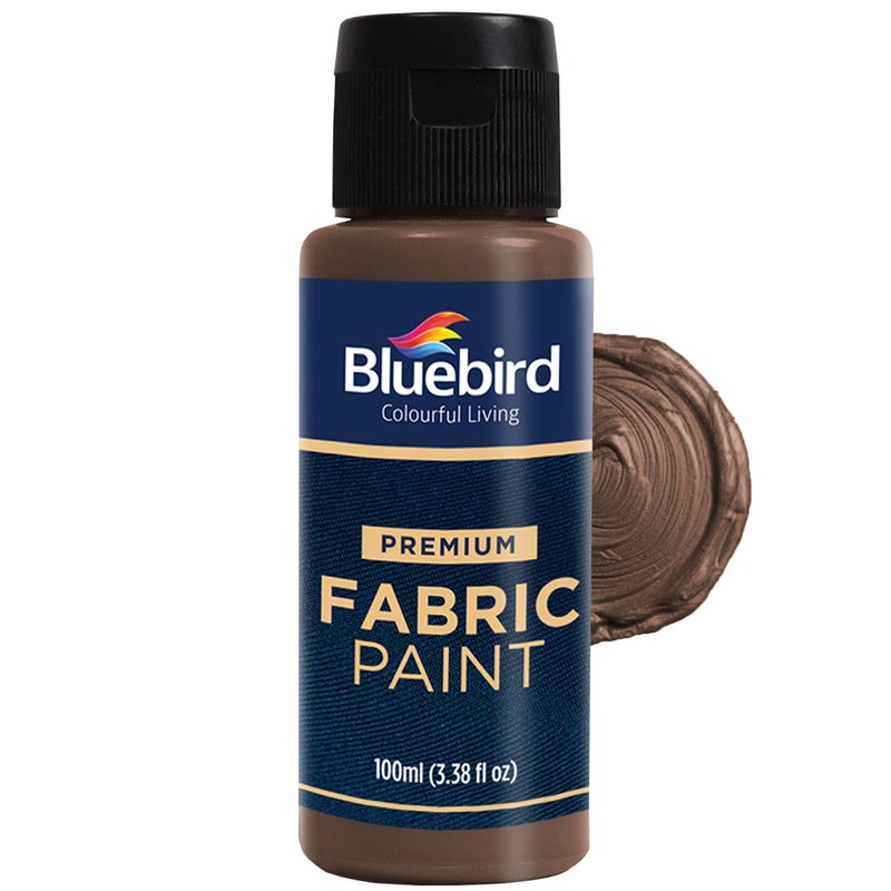 BLUEBIRD Fabric Paint, Vandyke Brown, 3.4 Fl Oz, Permanent Fabric Paints for Clothes, Furniture Upholstery - Image 1